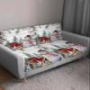 Blue Snowman Stretch Couch Sofa Cushion Covers,Sectional/Individual/L/T Shape Sofa Couch Slipcover Armchair Furniture Slip Cover with Elastic Bottom,Christmas Farmhouse Red Truck Pinecone M Size 1-PC view 3