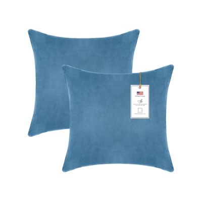 A1 Home Collections Down Alternative Throw Insert, Ready to Use Pillow Pack of 2, 22"x22", Navy Blue