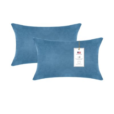 A1 Home Collections Down Alternative Throw Insert, Ready to Use Pillow Pack of 2, 12"x20", Navy Blue 2 Count