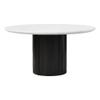 Acme Furniture Jaramillo Engineering Round Marble Dining Table in White/Black view 1