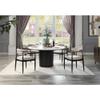 Acme Furniture Jaramillo Engineering Round Marble Dining Table in White/Black view 2