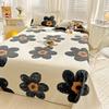 Wellboo Floral Bed Sheet Set Queen - Black & White Botanical Flat Sheets with Beige Sunflowers, Fitted & Flat Sheets, 3D Large Flower Bedding Sheets for Women, Girls & Teens view 1