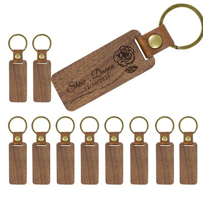 110PC Personalized Wood Keychain Bulk Custom Engraved Key Fob for Party Supplies Rustic Wedding Favors for Guests Corporate Reunion Commemorative Gifts Hotel Door Tag Keychain