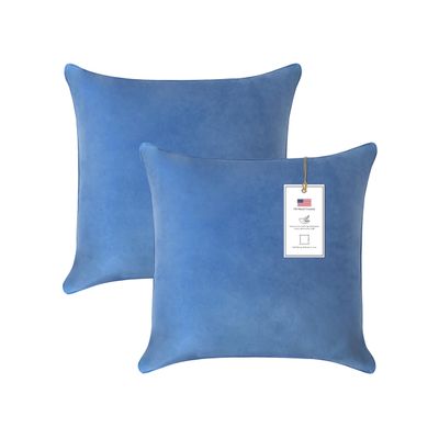 A1HC New Set of 2 Hypoallergenic Fine Soft Velvet Throw Pillow Covers Only, for Sofa, Bed, Vibrant Colors and Hidden Zipper. Enhance Your Living Space with Decorative Pillow 20"x20", Prussian Blue