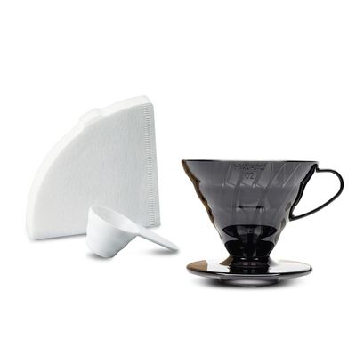 Hario VD-02-TB-EU Coffee Brewer, Filter Paper, Scoop, V60, Plastic