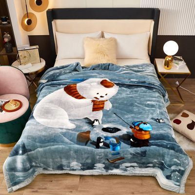 Wemune Korean Blanket Korean Mink Blanket, Silky Soft and Warm Mink Blankets King Size - 2 Ply Reversible Raschel Bed Blanket,13,78x90