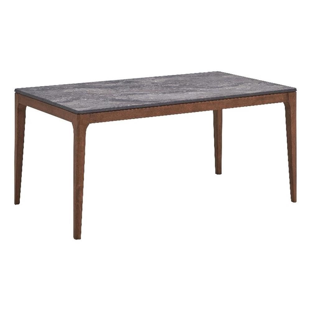 Acme Furniture Bevis Rectangular Wood Dining Table in Stone/Walnut