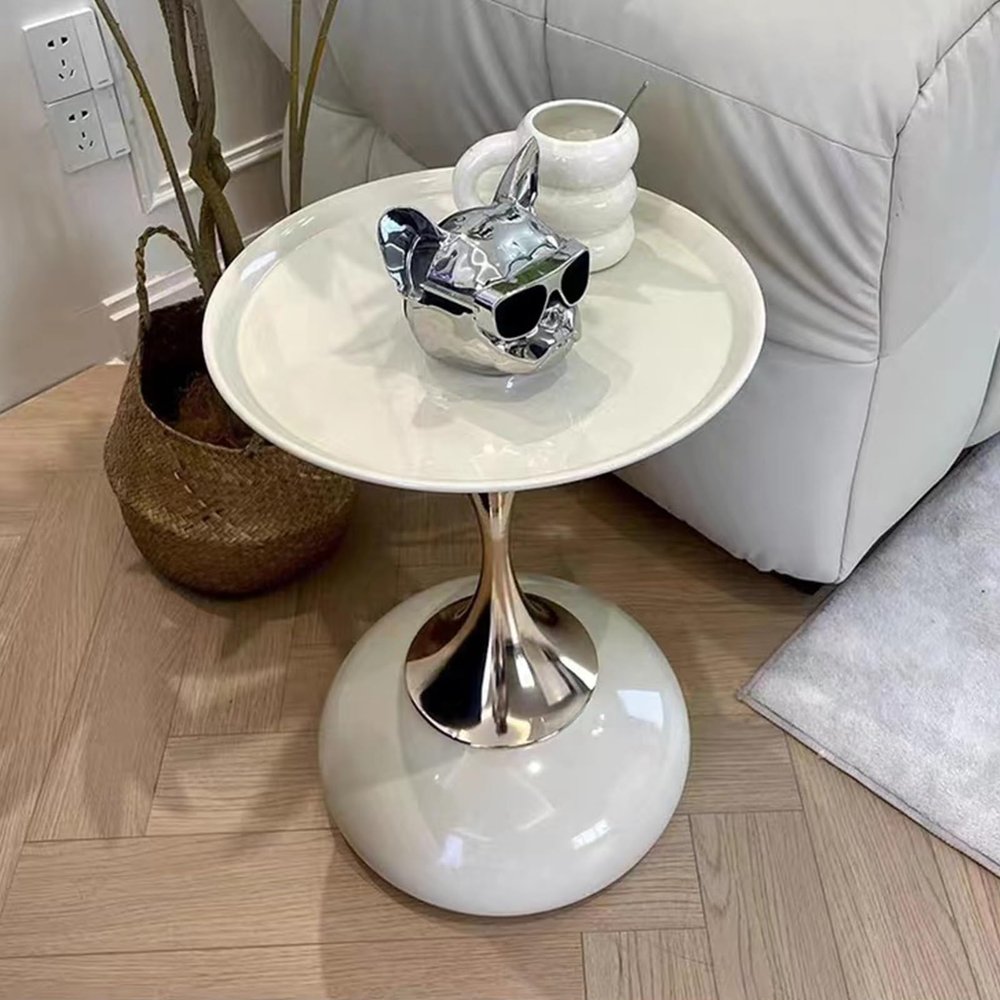 Accent Side Table, Side Table, Sofa Side End Table, Waterproof Metal Structure, Great for Living Room, Bedroom, Indoor & Outdoor (Color : A)