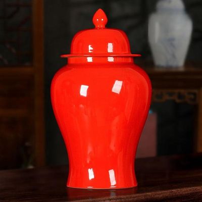 Ceramic Chinese Traditional Ceramic Flower Vases Porcelain Retro Floral Temple Ginger Jar Vase Tabletop Decorative Temple Jar (Color : C-W22xH36cm)