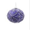 4" Glass Lavender and Silver Glittered Ball Ornament view 1