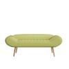 SPOFLYINN 57 Inch Sofa Stool Bench with Armrest Backrest Metal Leg 400lbs Load Capacity PVC Fabric Curved Sofa for Bedroom End of Bed Green view 1