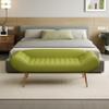 SPOFLYINN 57 Inch Sofa Stool Bench with Armrest Backrest Metal Leg 400lbs Load Capacity PVC Fabric Curved Sofa for Bedroom End of Bed Green view 2