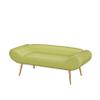 SPOFLYINN 57 Inch Sofa Stool Bench with Armrest Backrest Metal Leg 400lbs Load Capacity PVC Fabric Curved Sofa for Bedroom End of Bed Green view 4
