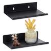 AHANDMAKER 2Pcs Metal Floating Shelves for Wall, 7.87x3.9 Black Metal Wall Shelves, Small Collectibles Organizers, Universal Shelves for Kitchen Bedroom Living Room Makeup Figures Collection Display view 1