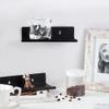 AHANDMAKER 2Pcs Metal Floating Shelves for Wall, 7.87x3.9 Black Metal Wall Shelves, Small Collectibles Organizers, Universal Shelves for Kitchen Bedroom Living Room Makeup Figures Collection Display view 2