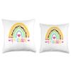 Cute Fourth Grade Teacher Appreciation Teacher Rainbow 4th Grade Teaching Throw Pillow, 16x16, Multicolor view 3
