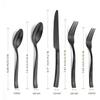 Kelenfer Silverware Set Flatware Set Matte Black Stainless Steel Forged Hammered Cutlery Set Heavy 20 Pieces Service for 4 view 2
