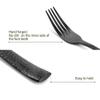 Kelenfer Silverware Set Flatware Set Matte Black Stainless Steel Forged Hammered Cutlery Set Heavy 20 Pieces Service for 4 view 4