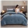 ZTGL Fluffy Duvet, Winter Milk Velvet Quilt, Double-Sided Plush Comforter Core, Thickened Blanket Bedding, Warm Quilted Comforter, with Quilt Corner Buckle,Dark Blue,150x200cm(2.5kg) view 2