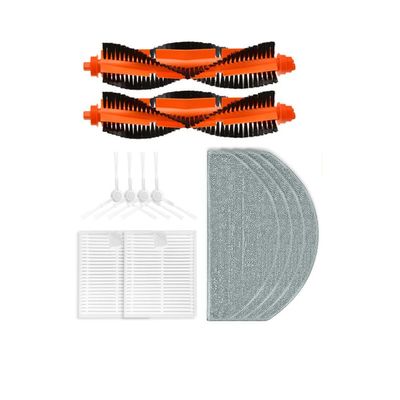 INF Replacement Parts Accessories for Xiaomi E10/B112/E12 Robot Vacuum,10Pcs vacuum spare parts, 2 Main Brushes, 4 Side Brushes, 2 HEPA Filters, 4 Mop Cloths, Washable for Deep Cleaning