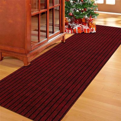 LITA Customized Size 2ft~82ft Runner Rug Indoor Outdoor Rug Utility Carpet Runner, Area Rugs with Non-Slip Rubber Backing for Hallway Kitchen Balcony Garage Stair Laundry, Christmas Red, 3' x 71'
