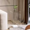 Acrylic End Table, C Shaped Sofa Side Table, Small Coffee Table for Living Room, Bedside Table for Bedroom view 1