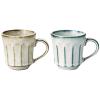 aito Seisakusho 113512 Itsumo Always Mug, Set of 2, About 10.1 fl oz (300 ml), Enjoy Life, Pair Mug, Gray/Beige, Mino Ware, Dishwasher Safe, Made in Japan view 1