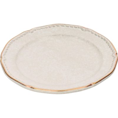 aito Seisakusho 111133 "Stitch Sitch" Plate, Small Plate, Approx. 4.7 inches (12 cm), Ivory, White, Mino Ware, Made in Japan