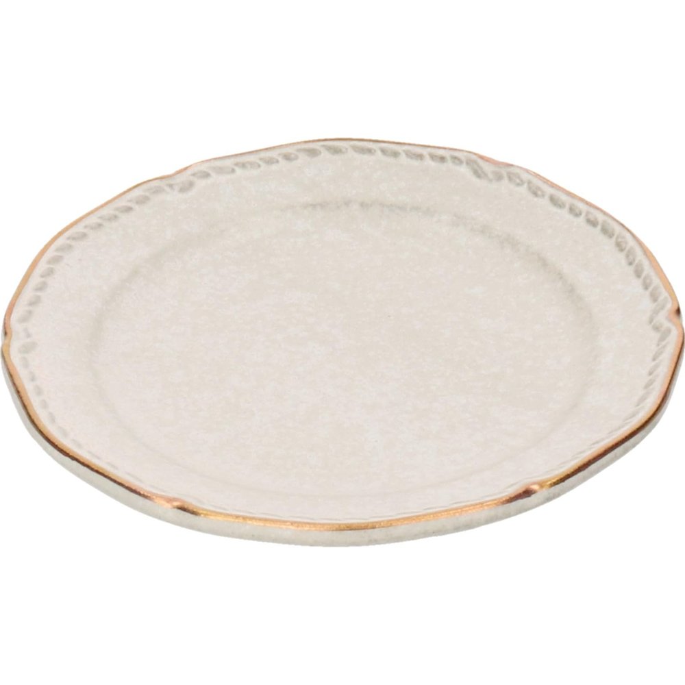 aito Seisakusho 111133 "Stitch Sitch" Plate, Small Plate, Approx. 4.7 inches (12 cm), Ivory, White, Mino Ware, Made in Japan