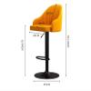 Barstools with Back Set of 2 Dining Swivel Island Chairs Adjustable Counter Height Bar stools, PU Leather Black Metal Legs Kitchen Island Chair, Suitable for Home Bars, Bistros, Restaurants view 2
