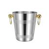 ice cube bucket Ice Bucket, Polished Stainless Steel Metal Bucket With Golden Carry Handles, Wine Bucket Chiller, Beverage Tub for Parities, Picnics, Camping, Outdoor Bar Use, Silver ice buckets for b view 1