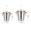 ice cube bucket Ice Bucket, Polished Stainless Steel Metal Bucket With Golden Carry Handles, Wine Bucket Chiller, Beverage Tub for Parities, Picnics, Camping, Outdoor Bar Use, Silver ice buckets for b view 2
