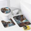 ZGDPBYF Cartoon Black Girl Wild Ferocious Tiger Eyes Confrontation Bathroom Rugs Sets 3 Piece Afro American Bath Mats for Bathroom Floor, Soft Bathroom Mats and Rugs Sets for Toilet Shower Sink view 3