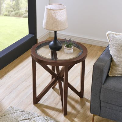 22" Round Black Coffee Tables for Living Room, Glass Coffee Tables for Small Space Simple Modern Center Table, Modern Tempered Glass Smooth Glass Tea Table End Table(22''Round)