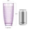 CREATIVELAND Highball Beverage Glasses Set of 6 Romantic Colored Thick & Heavy Base Big Capacity 14.87oz|440ml, Drinking Glass Tumblers for Iced Tea, Water, Soda & Juice and Cocktails (Purple) view 2