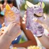 CREATIVELAND Highball Beverage Glasses Set of 6 Romantic Colored Thick & Heavy Base Big Capacity 14.87oz|440ml, Drinking Glass Tumblers for Iced Tea, Water, Soda & Juice and Cocktails (Purple) view 3