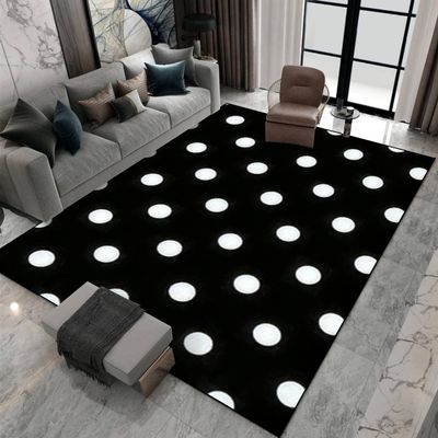 WILARE Area Rugs 3x4ft, Black and White Polka Dot Abstract Kids Rugs, Living Room Decor Rug, Non-Slip Large Area Easy to Clean for Kids Boys Girls Bedroom Game Room