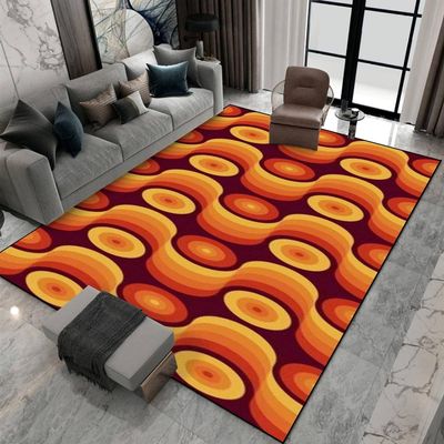 Large Area Rugs 8x10ft, 70's Retro Seamless Pattern Living Room Rug, Material Illustration Indoor Decor Carpet, Non-Slip Large Area Easy to Clean for Kids Boys Girls Game Room Tea Table Sofa
