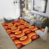 Large Area Rugs 8x10ft, 70's Retro Seamless Pattern Living Room Rug, Material Illustration Indoor Decor Carpet, Non-Slip Large Area Easy to Clean for Kids Boys Girls Game Room Tea Table Sofa view 3