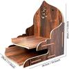 Assemble Required Pooja Mandir for Home Wall Hanging MDF Wooden Temple with Door Size (29 x 29 x 26.5 cm Brown) (Design 14) view 2