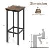 Giantex Metal Bar Stools Set of 4, 26" Backless Barstools with Footrest, Breakfast Bar Dining Chairs, Industrial Counter Height Stools for Kitchen Island, Home Bar, Dining Room (Rustic Brown) view 3