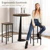 Giantex Metal Bar Stools Set of 4, 26" Backless Barstools with Footrest, Breakfast Bar Dining Chairs, Industrial Counter Height Stools for Kitchen Island, Home Bar, Dining Room (Rustic Brown) view 4