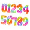 OKUMEYR 10pcs Jelly Color Aluminum Foil Number Balloons for First Birthday Party Decorations Festival Photo Props and Bright Colors Includes Numbers view 1