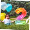 OKUMEYR 10pcs Jelly Color Aluminum Foil Number Balloons for First Birthday Party Decorations Festival Photo Props and Bright Colors Includes Numbers view 3