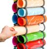 Elsjoy 48-Compartment Vinyl Roll Holder with Hooks and Strap, Wall Mounting Hanging Vinyl Roll Organizer Storage Rack for Home, Craft Room view 4