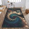 Beautiful Peacock Feather Art Area Rugs, Cyan Blue Turquoise Easy Clean Rug, Soft Non-Skid Carpet Throw Rug for Kids Teen Girls Boys Bedroom, Living Room Bathroom Classroom Office 5ftx6ft view 3
