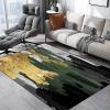 Abstract Emerald Green Gold Grey Area Rug, Luxury Emerald Green Gold Gray Rugs Floor Carpet, Indoor Non-Slip Rug for Room Sofa Living Room Mat Bedroom Home Decor Floor Mats 3ftx5ft view 3