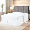 Premium King Size Bedskirt 800TC 100% Egyptian Cotton White Bed Skirt King Size 18" Drop Length, Tailored Fit, Elegant Pleated Style - White view 1