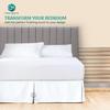 Premium King Size Bedskirt 800TC 100% Egyptian Cotton White Bed Skirt King Size 18" Drop Length, Tailored Fit, Elegant Pleated Style - White view 2