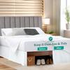 Premium King Size Bedskirt 800TC 100% Egyptian Cotton White Bed Skirt King Size 18" Drop Length, Tailored Fit, Elegant Pleated Style - White view 4